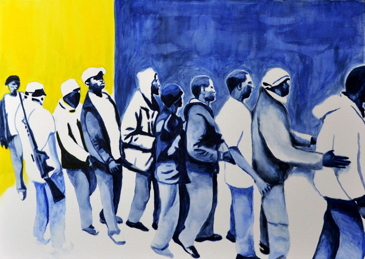 Paolo Naldi, Human Border 2015, olio su mistolino, cm. 70x50