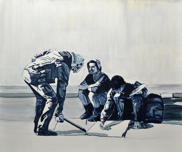 Paolo Naldi, The Street Behind the Wall 2012, olio su tela, cm. 120x100
